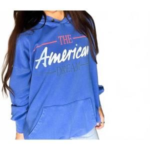 NEW THE LAUNDRY ROOM american dream hideout pull-over hoodie in blue